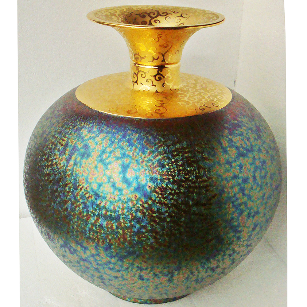 郭明本錳七彩結晶釉鎏金瓶(特大大觀瓶) | 聚寶盆| Yahoo購物中心