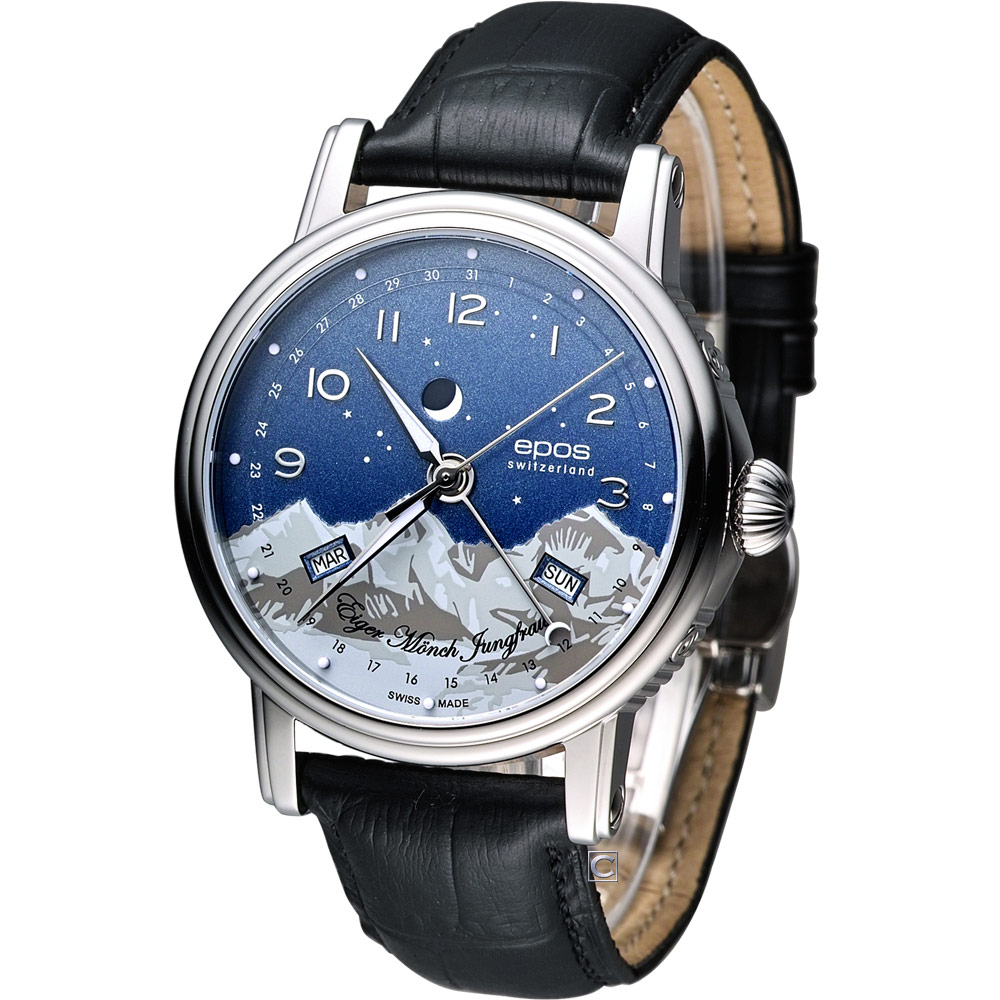 epos Emotion 月相盈虧機械腕腕錶-41mm | epos 愛寶時| Yahoo購物中心