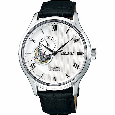 SEIKO精工 Presage 開芯羅馬小鏤空機械錶 開學購物季 送禮首選-41.8mm (SSA379J1) SK045
