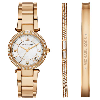 Michael Kors  嶄新璀璨晶鑽時尚套組-金/33mm