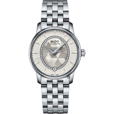 MIDO 美度 官方授權 Baroncelli 永恆晶燦鑲鑽女錶 開學換新季 送禮推薦-34mm M0072071111600
