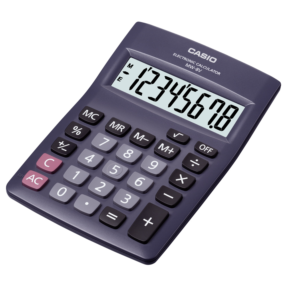 CASIO8位數桌上型國家考試專用計算機(MW-8V-BK) 黑| 財務/工程/國家