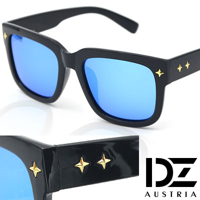 DZ 十字閃光釘 抗UV 偏光太陽眼鏡墨鏡(冰藍膜)