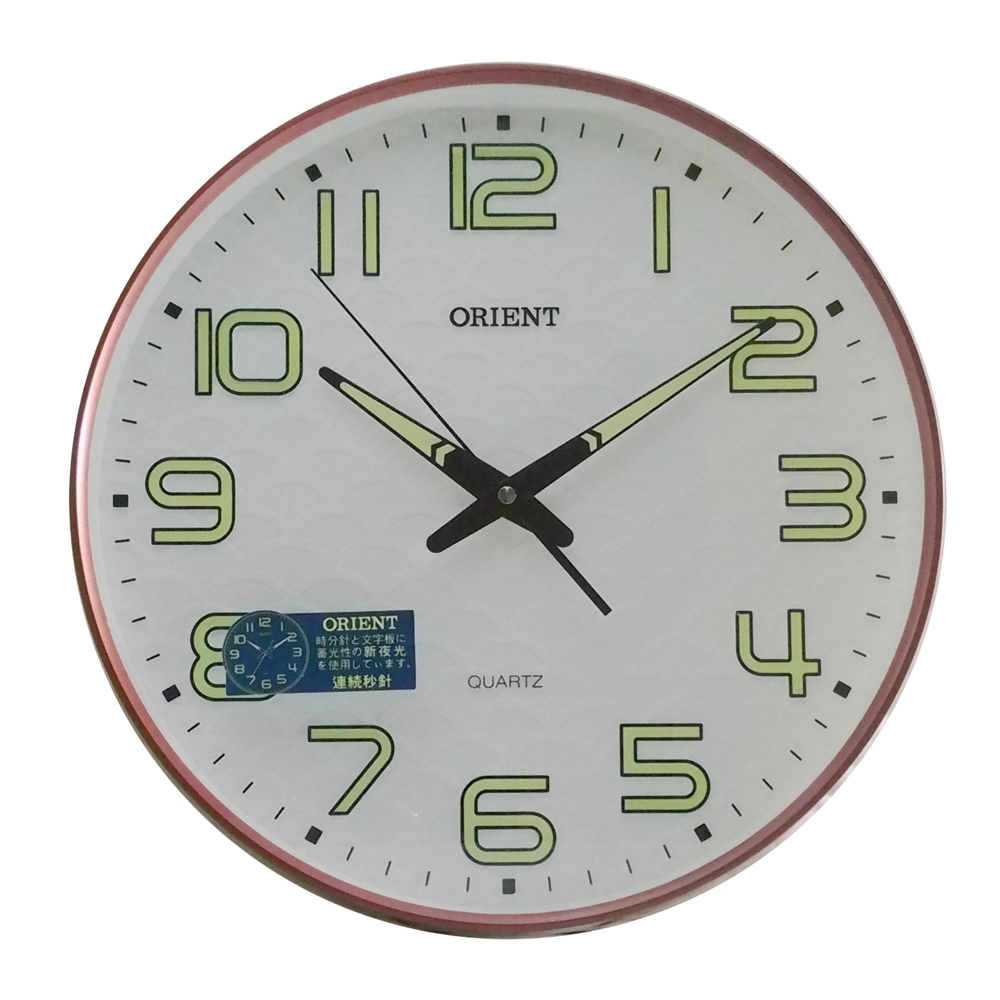 ORIENT 東方數字自然夜光超值靜音精品時鐘掛鐘-34cm | Yahoo購物中心