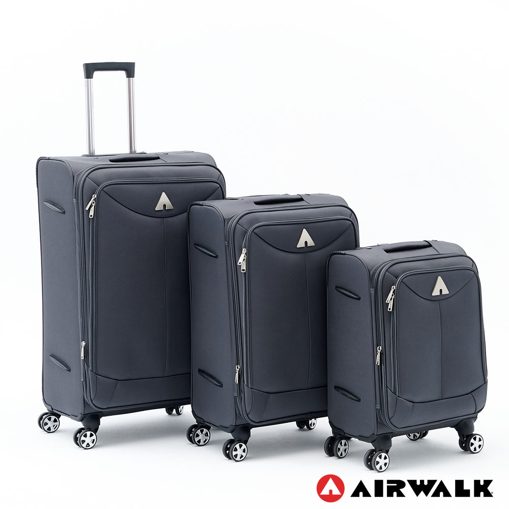 AIRWALK -尊爵系列灰色的沉靜布面拉鍊20+24+28吋三件組行李箱