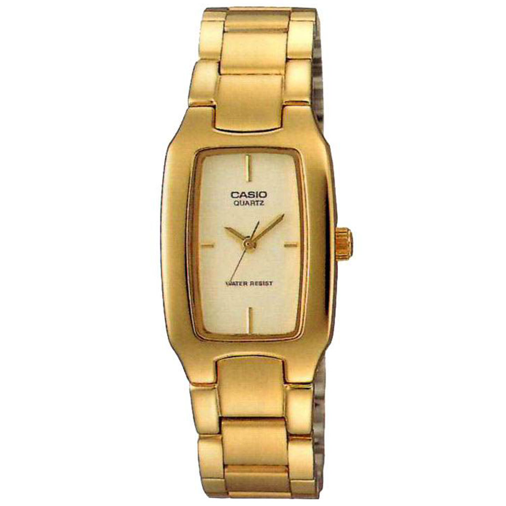 CASIO 清新時尚酒桶型指針腕錶(LTP-1165N-9C)白X金/22mm / 考試錶