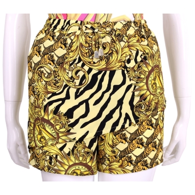 VERSACE 黃色虎群圖騰印花短褲