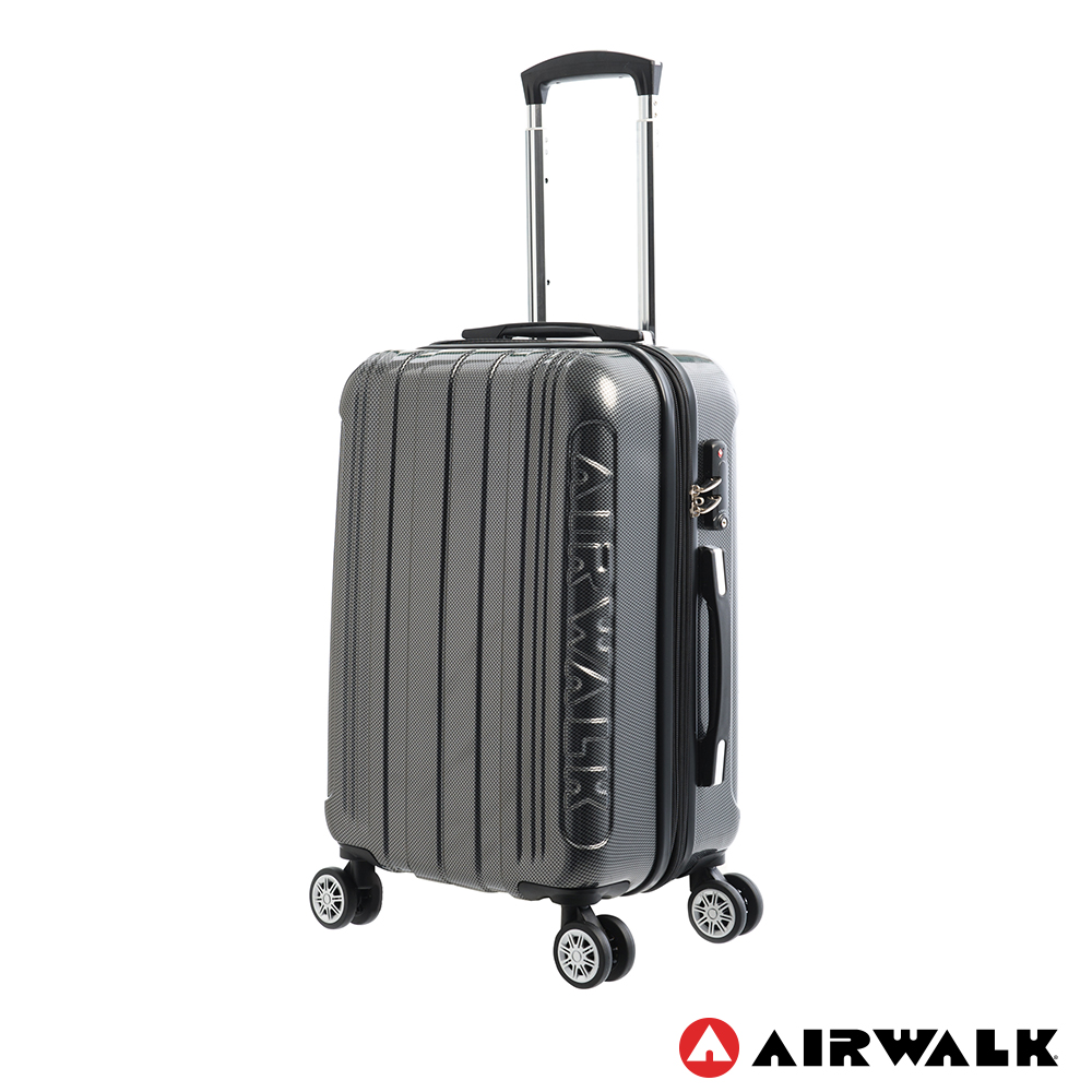 AIRWALK LUGGAGE 品牌系列碳纖直紋20吋拉鍊行李箱- 洗鍊黑| Yahoo