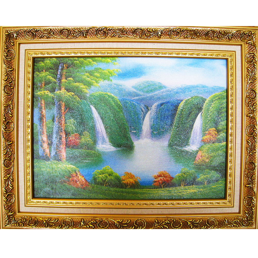 開運化煞【福祿壽*山水畫*山水圖】50x40cm*風水有關係電視節目老師推薦