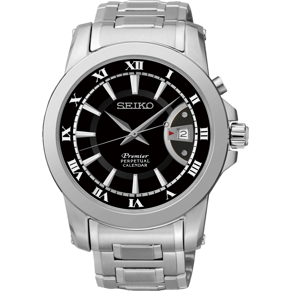 SEIKO Premier 紳士萬年曆腕錶-黑x銀/40mm 6A32-00X0D | Premier