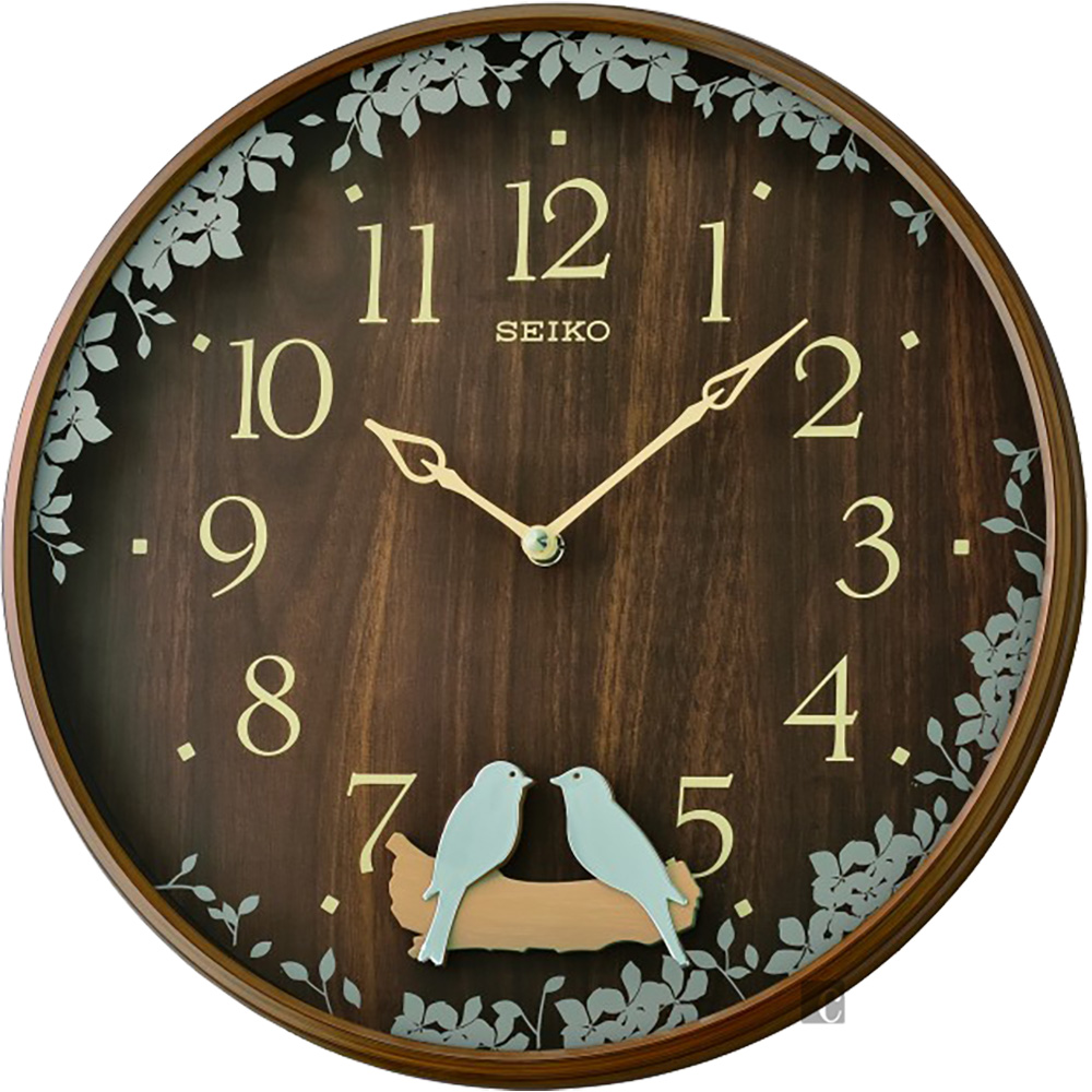 SEIKO精工幸福喜鵲掛鐘(QXC237B)-木紋/33cm_SK045 | SEIKO | Yahoo購物中心