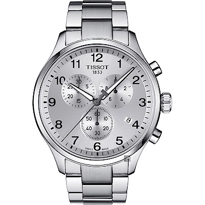 TISSOT 天梭 官方授權 韻馳系列 Chrono XL計時手錶 開學換新季 送禮推薦-銀/45mm T1166171103700