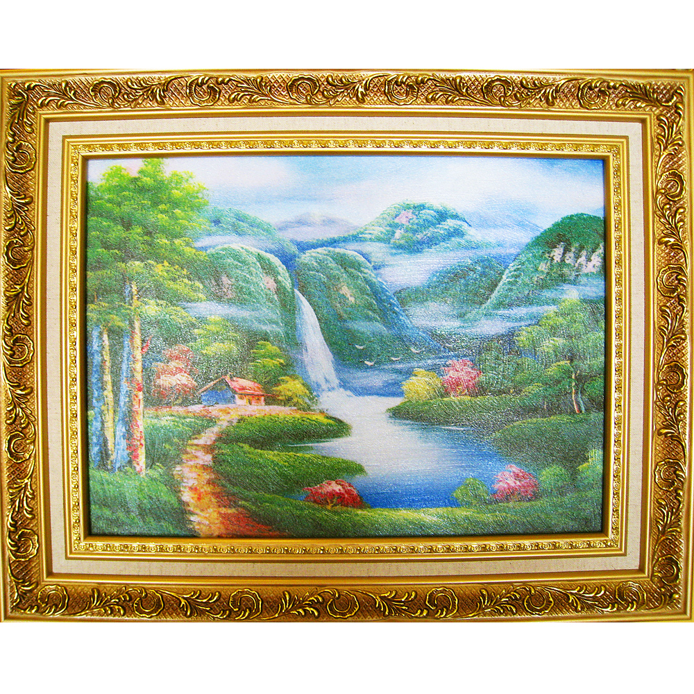 開運化煞【*山水畫*山水圖】50x40cm*風水有關係電視節目老師推薦
