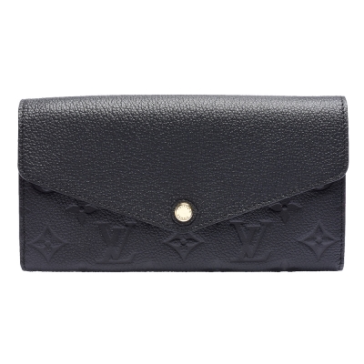 LV Louis Vuitton路易威登 M61182  Monogram Empreinte SARAH小牛皮信封式長夾(黑