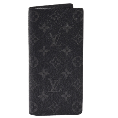LOUIS VUITTON路易威登 LOUIS VUITTON M61697經典BRAZZA Eclipse帆布折疊長夾(灰)