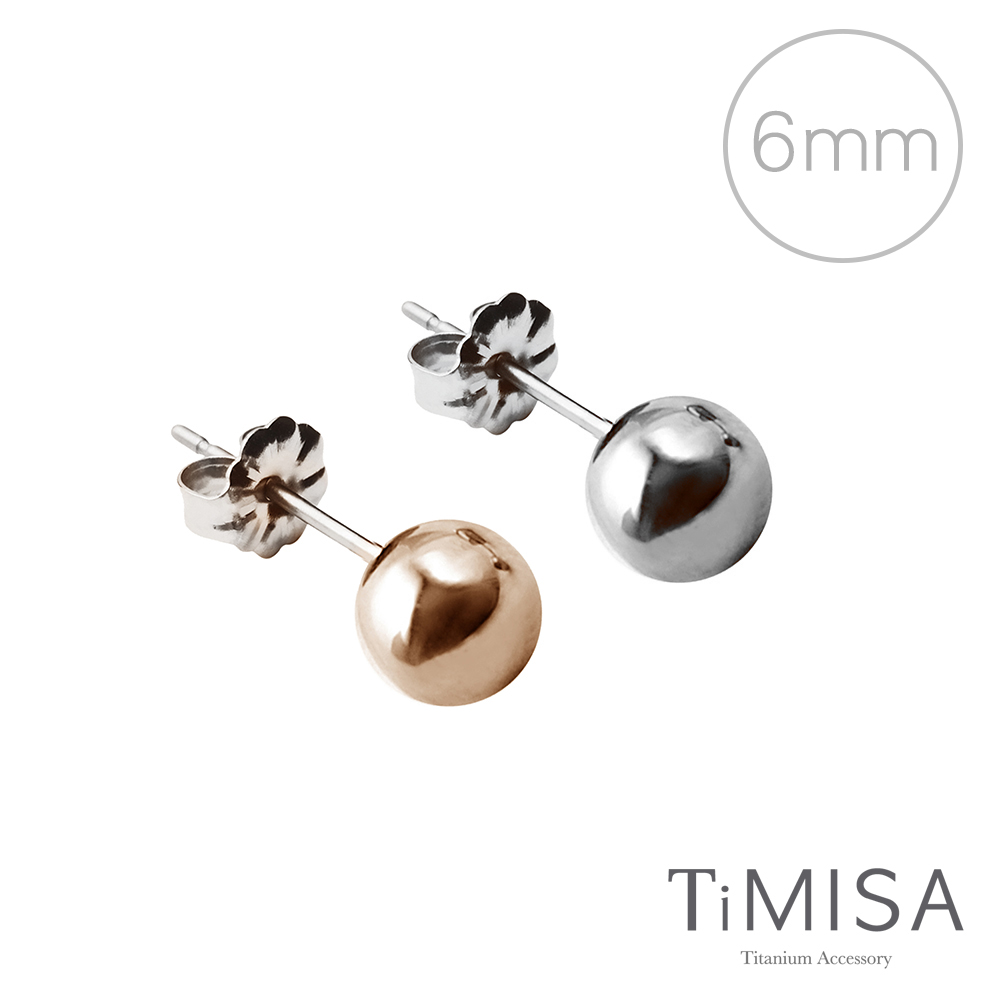 TiMISA 極簡真我(6mm) 純鈦耳環(雙色可選)