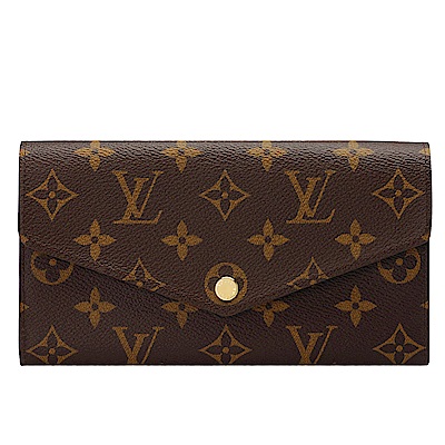 LV Louis Vuitton路易威登 M62236 SARAH系列經典Monogram帆布印花暗釦長夾(罌粟紅色)