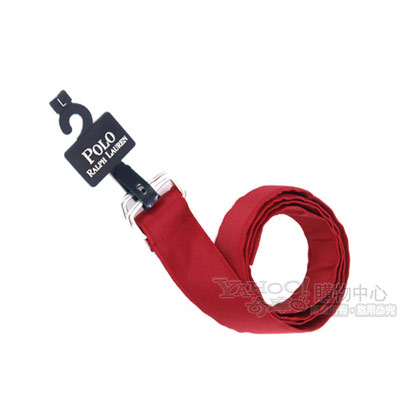 Ralph Lauren POLO 大馬 LOGO 繡紋帆布腰帶(紅-二尺寸)