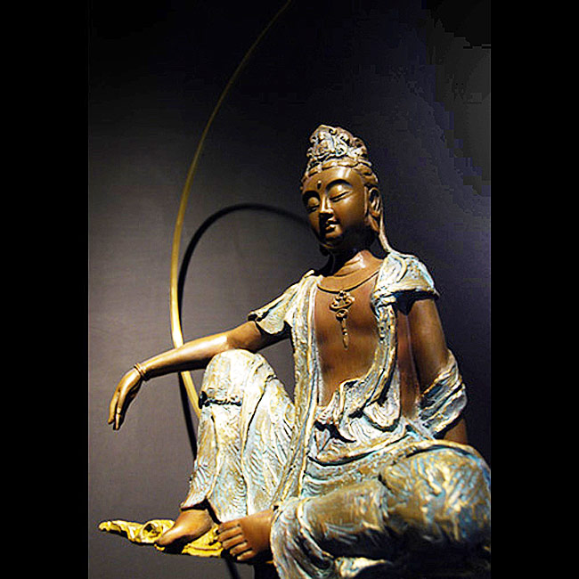 子問老師限量原作銅雕~水月觀音(觀世音菩薩) | 觀世音菩薩| Yahoo購物中心