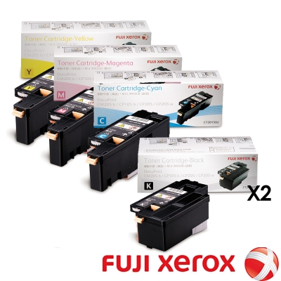 FUJIFILM 富士 彩色105/215系原廠碳粉2黑3彩組合(CT201591~594)
