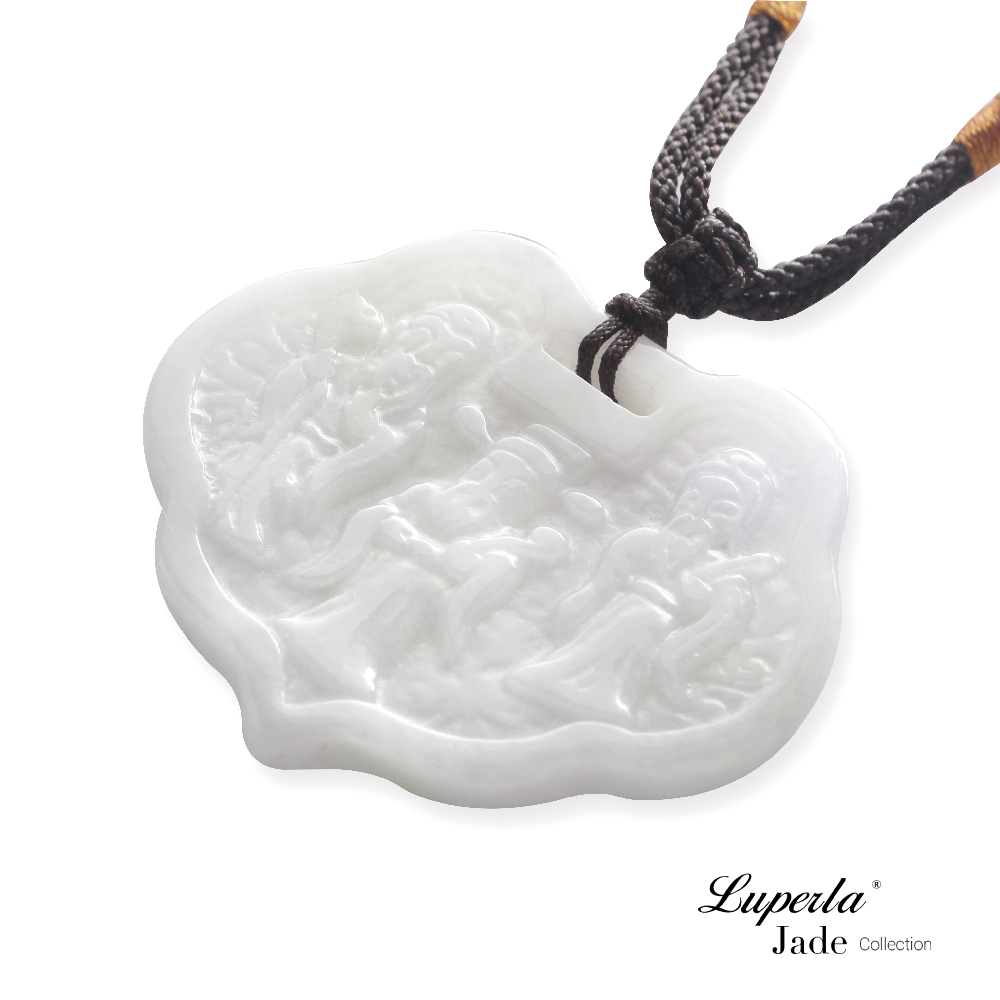 大東山珠寶天然羊脂和田白玉福祿壽長命富貴玉鎖片| 大東山| Yahoo購物中心