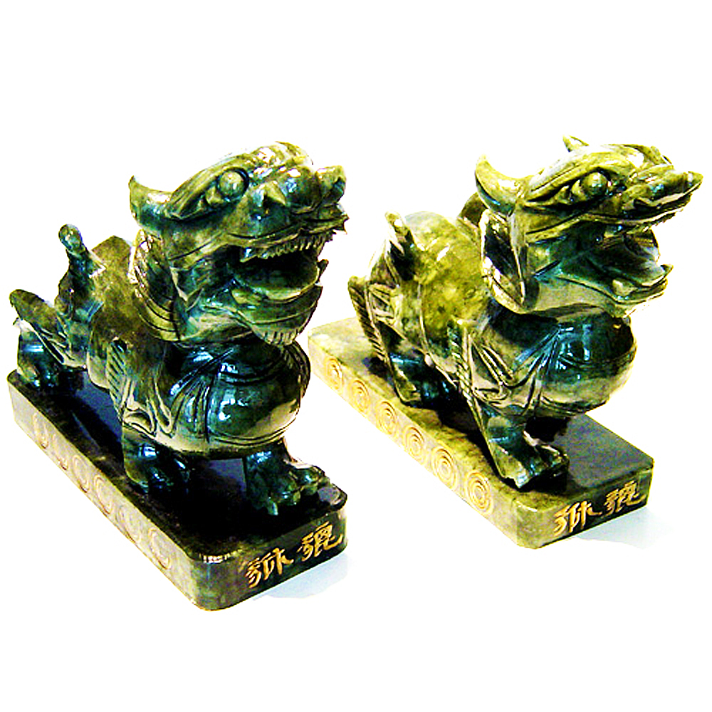 大青玉貔貅(含座)】一對(22x7.4x18公分) | 招財樹| Yahoo購物中心