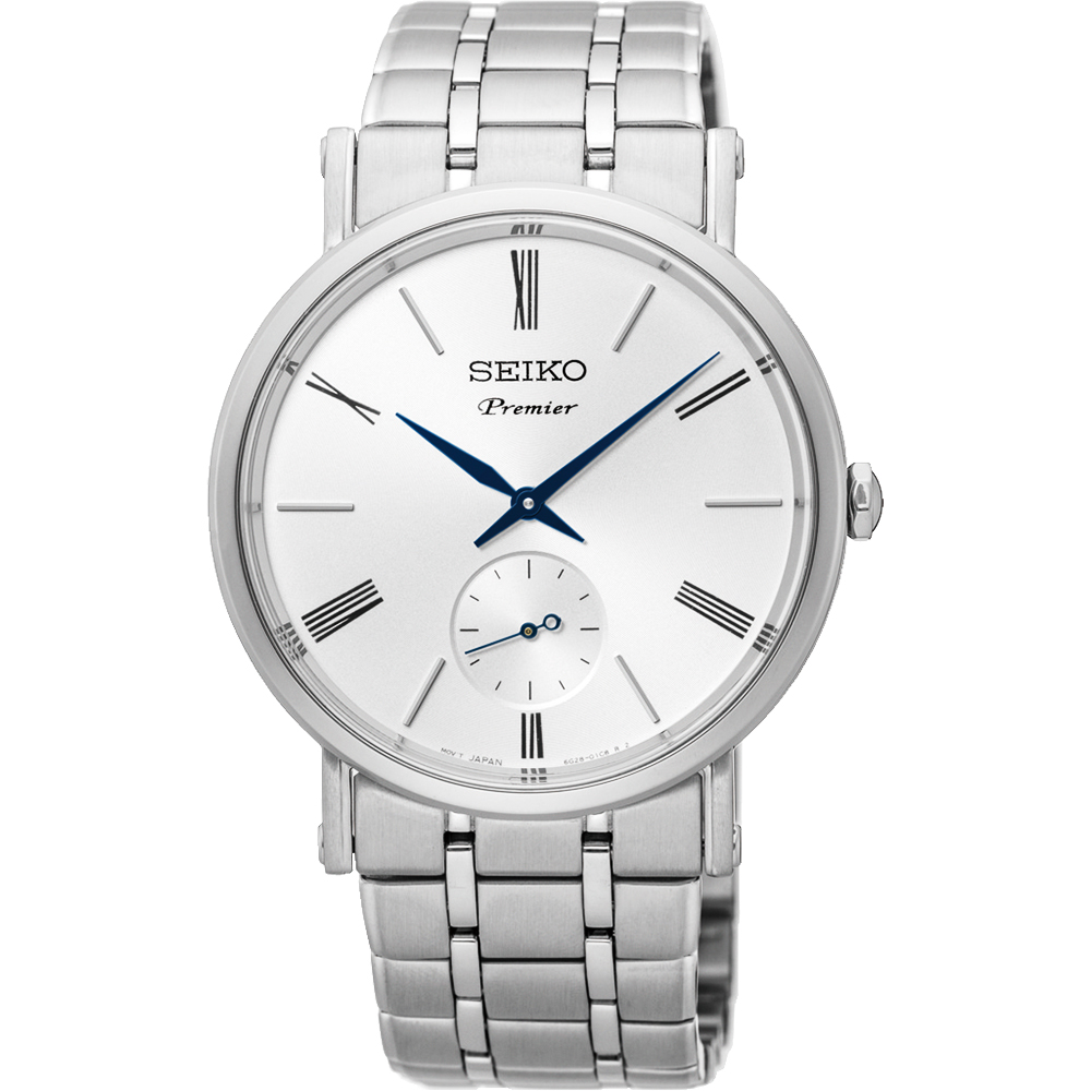 SEIKO 精工Premier 羅馬時尚小秒針腕錶(SRK033J1)-銀/38mm | Premier