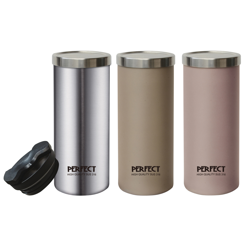 極緻316真空雙蓋咖啡杯-450cc《PERFECT 理想》-玫瑰金