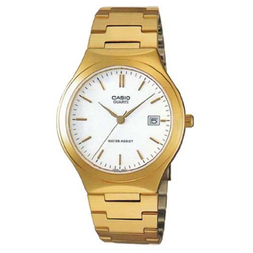 CASIO 經典復古簡約指針紳士日曆腕錶-金X白色(MTP-1170N-7)40mm / 考試錶