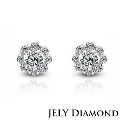 JELY 迷漾 0.30克拉八心八箭完美鑽耳環