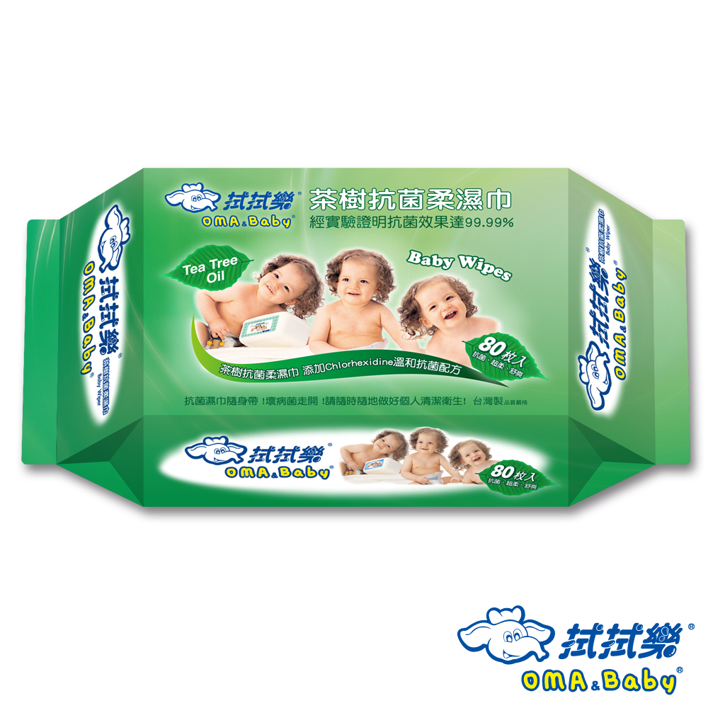 拭拭樂茶樹抗菌柔濕巾 80抽/包