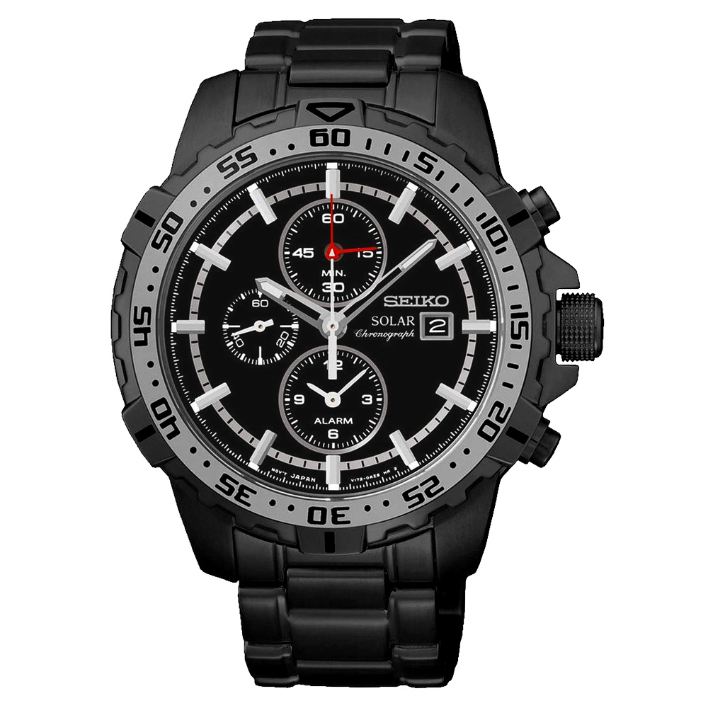 SEIKO 隨心掌握太陽能計時腕錶(SSC301P1)-鐵灰/45mm 其他男錶| Yahoo