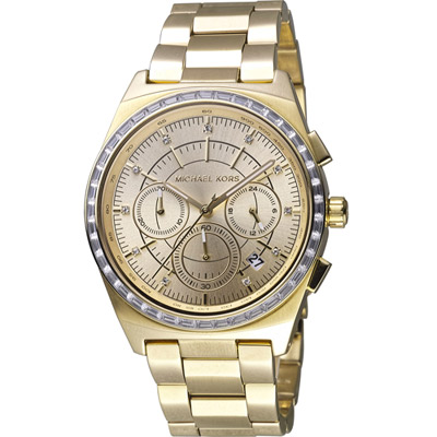 Michael Kors 星光伸展台計時腕錶 -金色/38mm