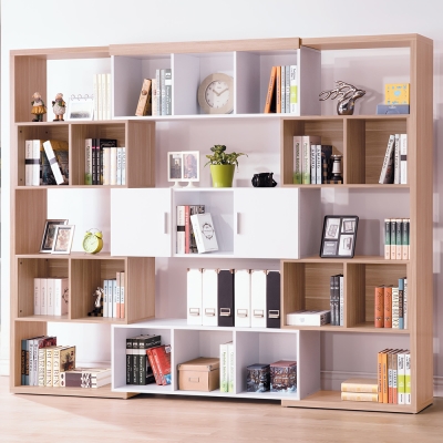 Boden-珍恩8.7尺開放式伸縮書櫃組合(三色可選)-260x30x200cm