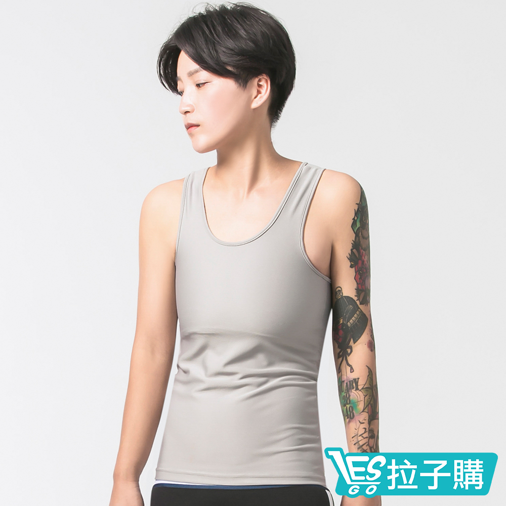 束胸 速乾網眼布掛 全身 LESGO (灰色系)