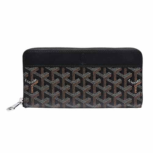 Goyard 長財布　特注ライン入り GOYARD 經典LOGO壓印防水帆布拉鍊長夾(黑) | 歐系精品包/配件| Yahoo