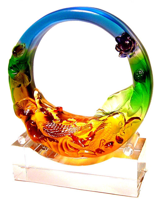 開運陶源琉璃【特大金玉滿堂(含水晶底座)】 | 文昌塔/筆| Yahoo購物中心