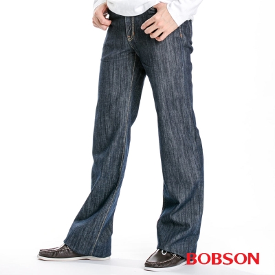 BOBSON 男款植絨貼合布直筒褲