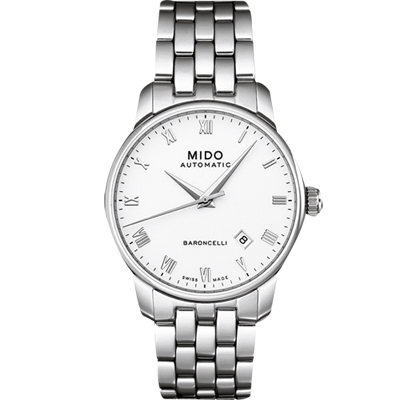 MIDO 美度 官方授權 Baroncelli 復刻羅馬機械錶 開學換新季 送禮推薦-38mm M86004261