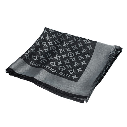 LV Louis Vuitton路易威登M75123 經典Monogram SHINE 金銀線織花羊毛紡