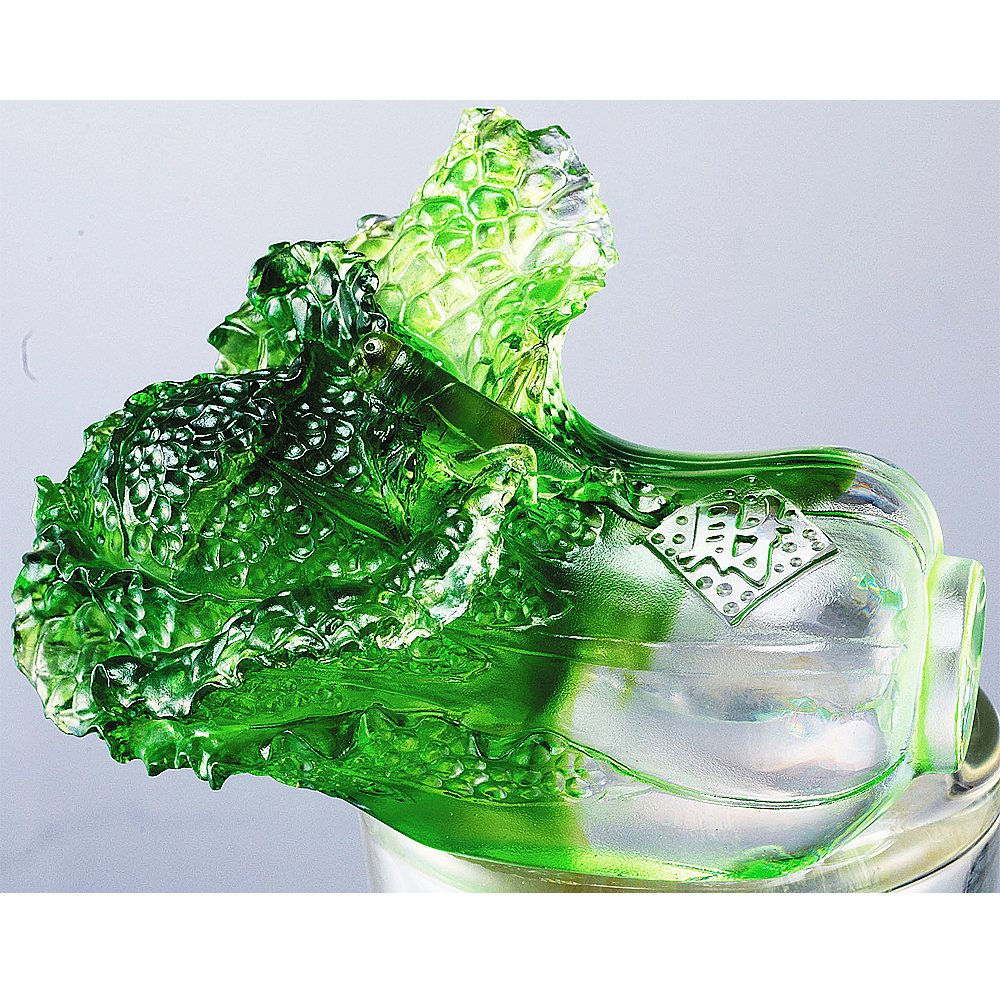 百財翠玉白菜琉璃附水晶台座| 其他開運擺件| Yahoo購物中心