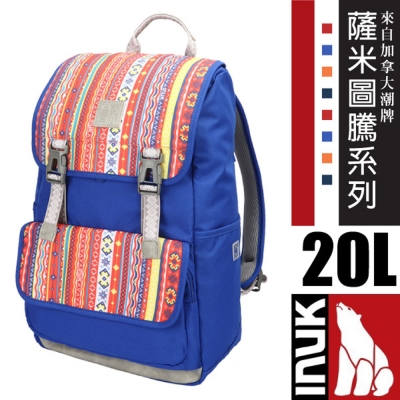【加拿大 INUK】薩米圖騰 拉普蘭 潮牌人體工學避震背負後背包20L 皇家藍