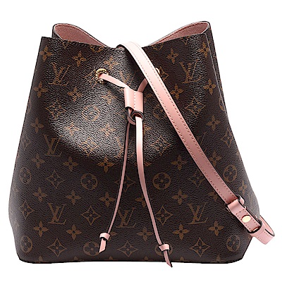 LV Louis Vuitton路易威登 M44022 Neonoe系列Monogram帆布印花牛皮鑲飾束口斜背/肩背水桶包