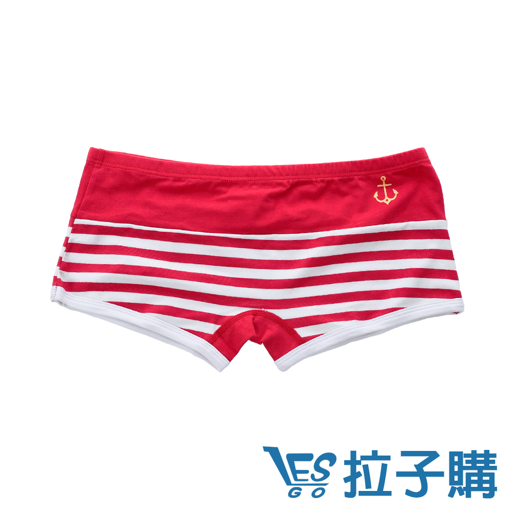內褲 Navy.L海軍平口細條紋內褲 LESGO內褲 (紅色)