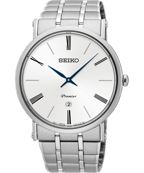SEIKO 精工Premier 系列超薄石英腕錶(SKP391J1)-銀/40mm | Premier