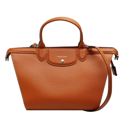 LONGCHAMP LE PLIAGE Heritage紀念款牛皮手提/斜背微笑包(駝色)